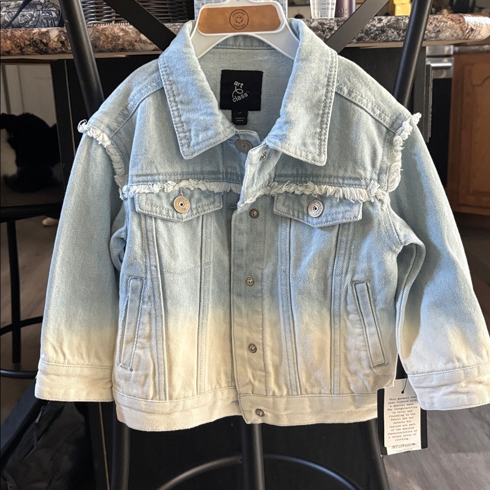 NWT Light Blue and Cream Jean Jacket
